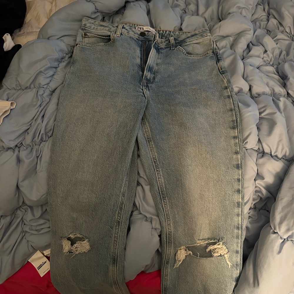 Zara Casual Light Blue Boyfriend Jeans